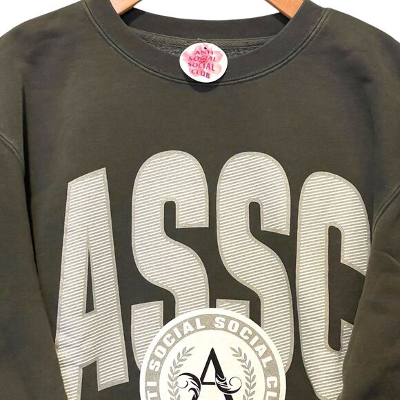 Anti Social Social Club ASSC Institution Premium Crewneck Pigment Black Sz M - Picture 3 of 6